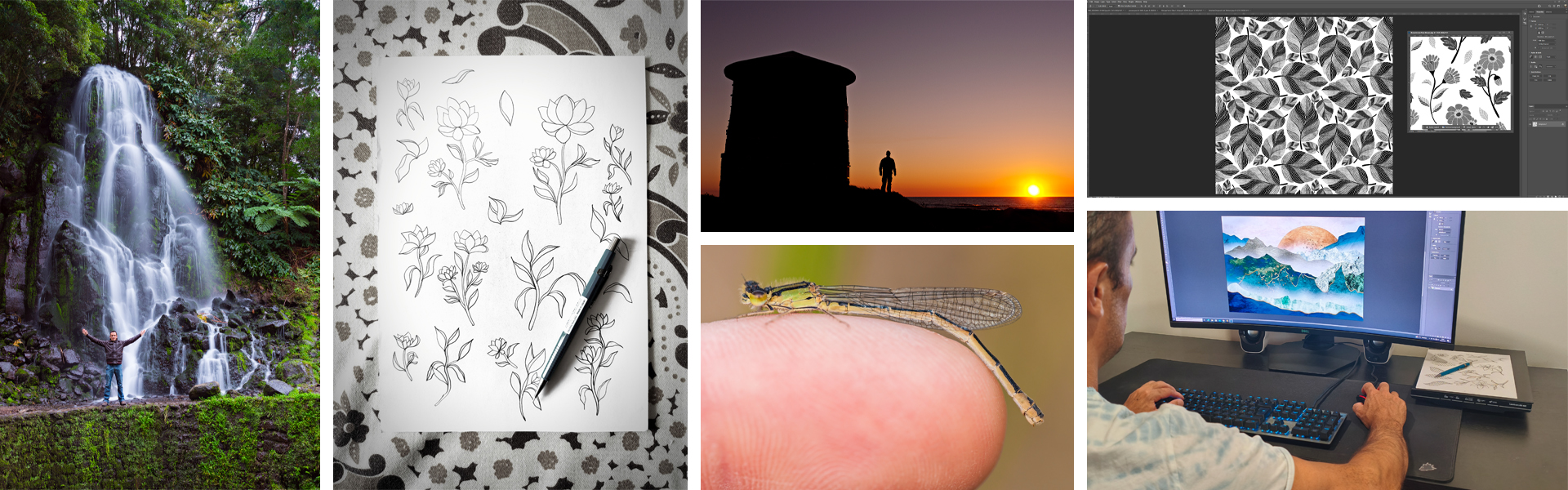 César Torres creative process, from original artwork to digital design