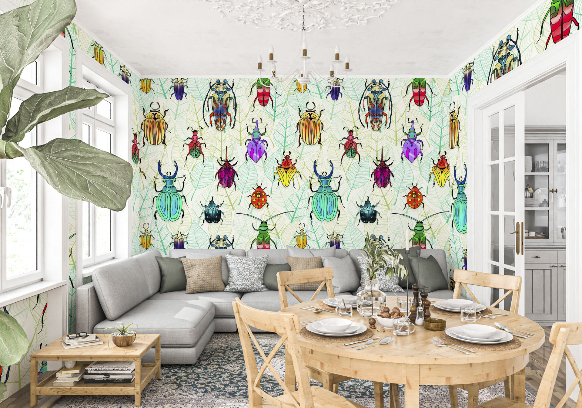Seamless Pattern interior wall mural